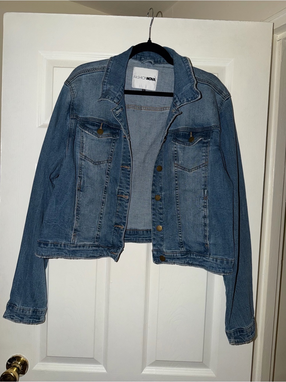 Fashion Nova I’m So Basic Medium Blue Denim Jacket